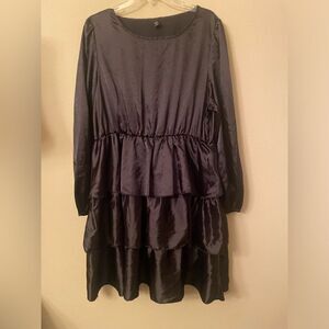 SHEIN tiered satin dress XL